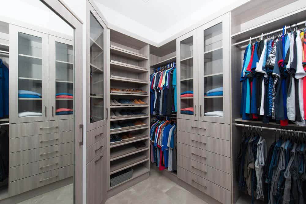 walk-in closet with clothes hanger storage